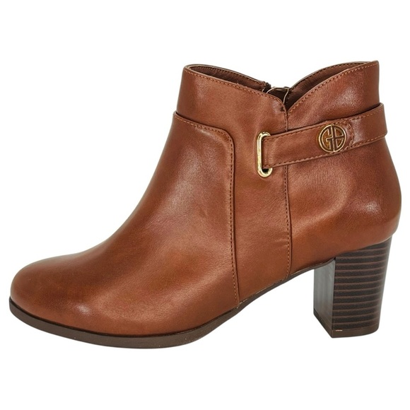 Giani Bernini Artemyss Brown Faux Leather Womens Ankle Boots Size 8.5W - Picture 2 of 13